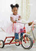 
              Radio Flyer, tricycle à deux ponts rouge classique, roue avant de 12 po, rouge. MOUA
            