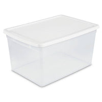 66qt Storage Bin Clear with White Lid - Room Essentialsa