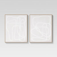 (Set of 2) 24" x 30" Line Drawing Wall Canvases Gray/White - Threshold™