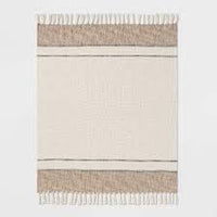 50"x60" Border Striped Cotton Throw Blanket Bronze - Threshold