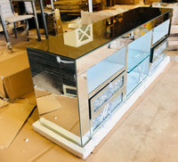 
              Glass Tv Stand With Led Lights [ L 152cm x P 36cm x H 56 ]
            