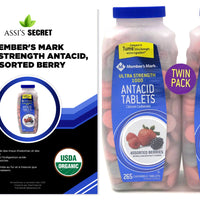 Assi's Secret Member's Mark Ultra-Strength Antacid, Assorted Berry (24Pcs)