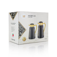 Almarjan  Vacuum Flask For Tea & Coffee Black-Gold 0,7L / 1L
