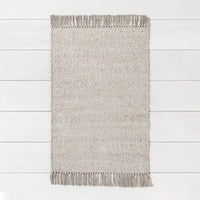 2' x 3' Bleached Jute Rug with Fringe Gray - Hearth & Hand with Magnolia