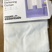 63"x42" Heathered Thermal Room Darkening Curtain Panel White - Room Essentials