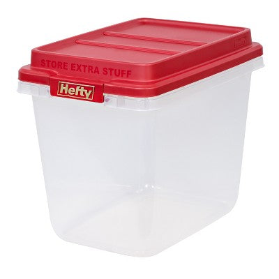 Hefty Holiday Hi-Rise 32qt Ornament Divider Red Lid