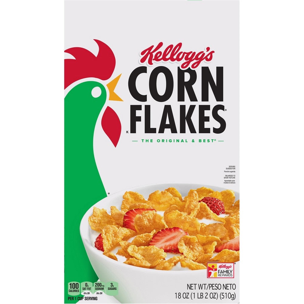 Kellogg's Corn Flakes, Breakfast Cereal, Original,18 Oz DLC: JAN/2021