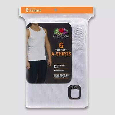 Fruit of the Loom® Men's 6pk Tank White SIZE S  OPEN BOX