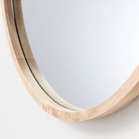 
              26" Wood Mirror with Pleather Strap Hanger Natural - Thresholda designed with Studio McGee
            