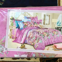 Ming Ren Ensemble 4pcs en Coton de Soie Active Housse de Couette: 200x230cm-Drap: 250x250cm-Taie d'oreiller: 48x74cm 3places