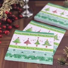 30ct Merry & Bright Rectangular Tree Napkins - Spritz™
