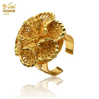 
              Bagues éthiopiennes en faux or plaqué  pour femmes Arab Nigeria Bridal Party Bague redimensionnable French Femme Wedding Flower Rings Luxury Wife Gifts
            