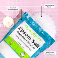
              Epsom Salt by Sky Organics (5 lbs.) - 100% Pure Magnesium Sulfate USP 2.26 Kg
            