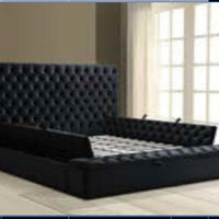 KING Size Bed [ L 257cm x P 249cm x H 155cm ] - Black, Grey OR Blue