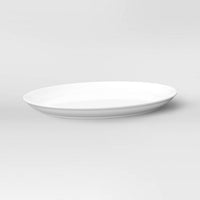 12" Porcelain Rimmed Oval Platter White - Thresholdâ„¢