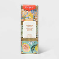 4oz 2pk Lidded Mini Patterned Tin Seasonal Candle Gift Set - Opalhouse
