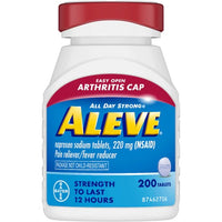 Aleve Naproxen Sodium Pain Reliever - Fever Reducer with Arthritis Cap -- 220 mg - 200 Caplets DLC: 02/24