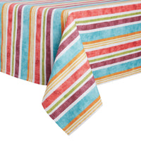 120"X60" Summer Stripe Outdoor Tablecloth -Design Imports