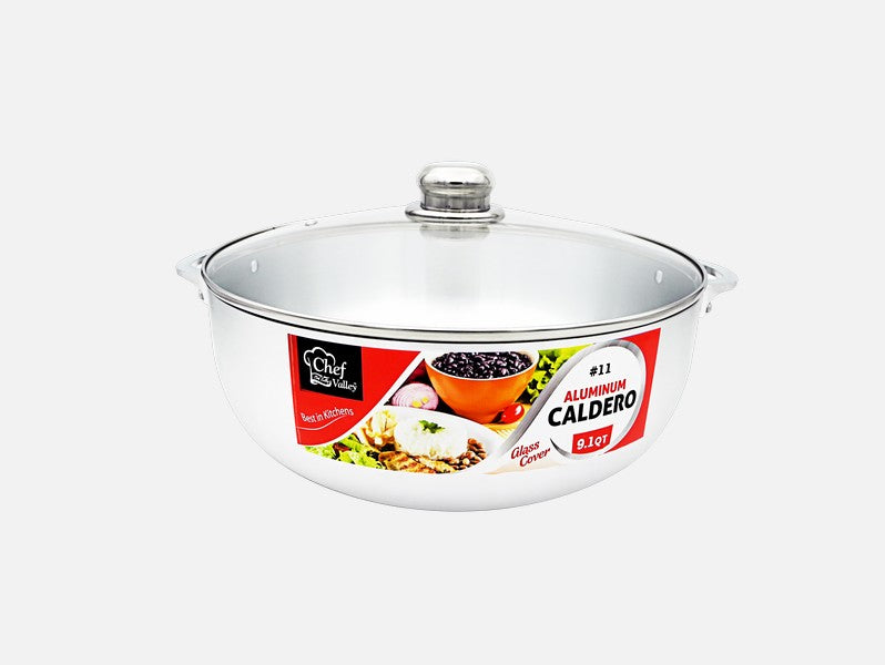 Almunium Caldero Wid Glass Lid 9.1Qt