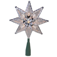 
              Northlight 8" Silver Mosaic Star Lighted Christmas Tree Topper - Clear Lights
            