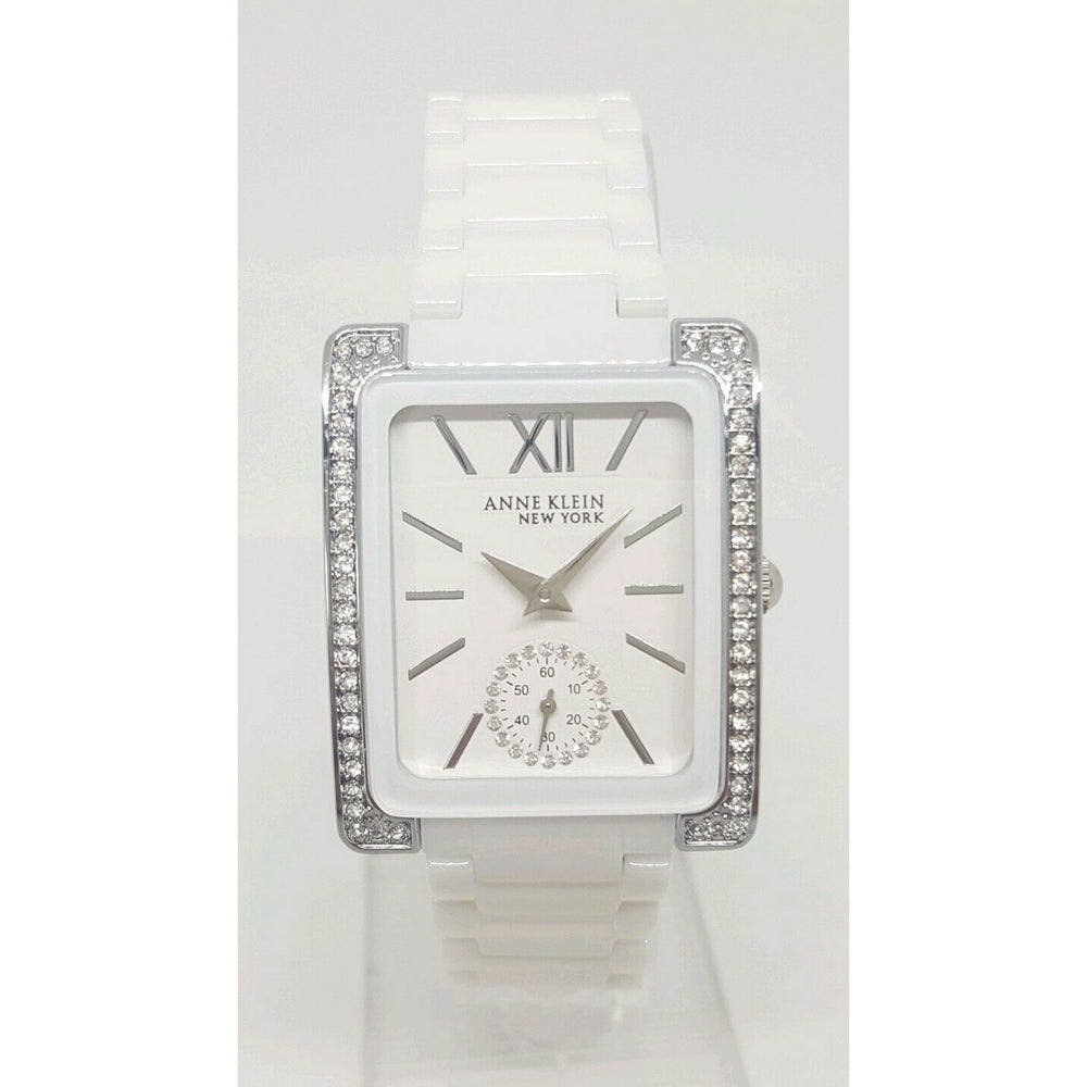 Anne Klein Womens 28mm x 40mm Crystal Accent White Ceramic Watch