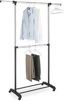 Adjustable Double Rod Garment Rack Black - Room Essentials