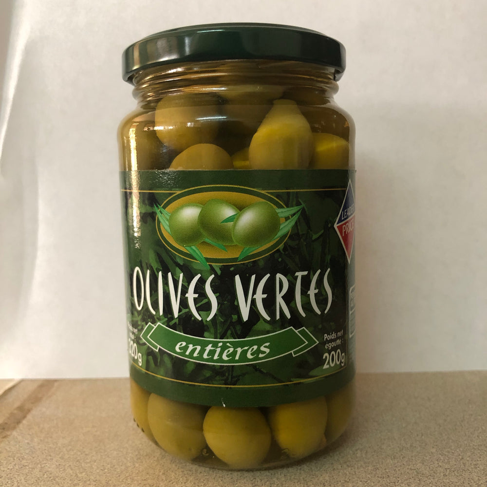 Olives Vertes  Entières - Leader Price - 320 g (200) DLC: 31/10/2022