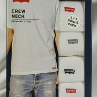 Levi's 4 PK Crew Neck T-shirts Small White 100 Premium Cotton Levis Ships