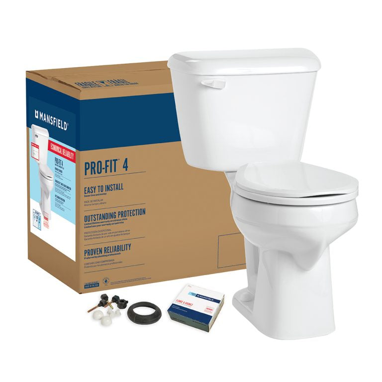 Mansfield Pro-Fit 4 SmartHeight Round Front 2-Piece Complete Toilet in White
