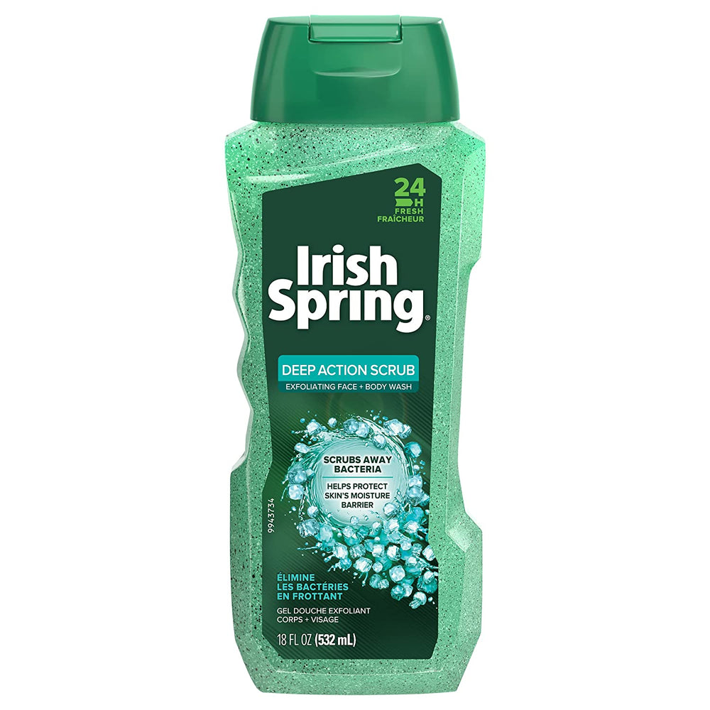Irish Spring Body Wash, Deep Action Scrub, 18 Fl. Oz BKO