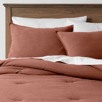 Full/Queen Cotton Velvet Comforter & Sham Set Cognac - Threshold™