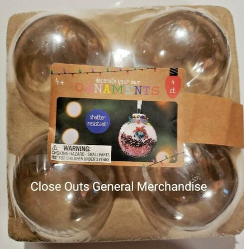 Set of 4pcs Decorate Your Own ROUND Ornaments Horizon Group