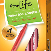 BIC Round Stic Xtra Life, Medium Point Red