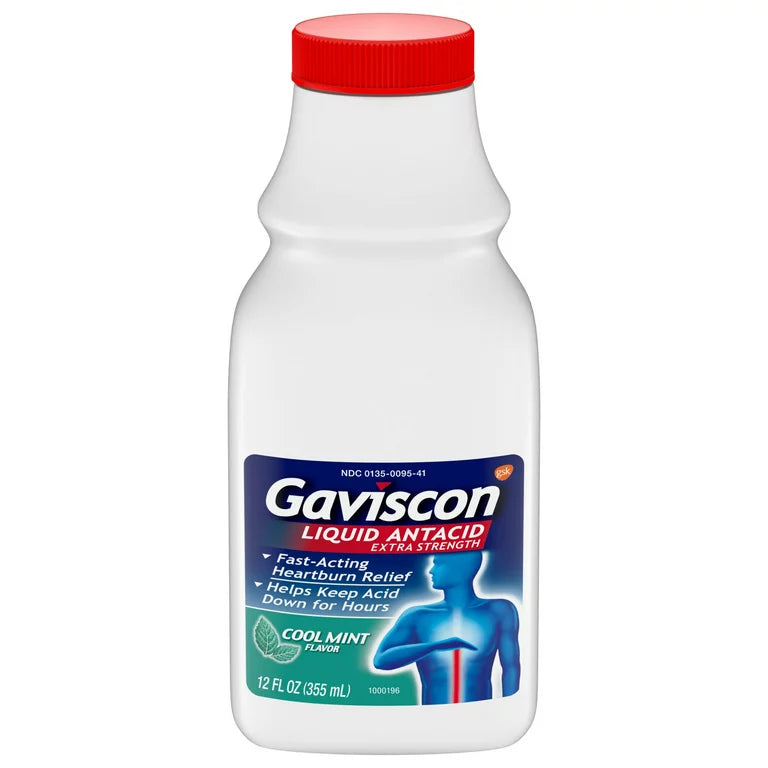 (Copie) Gaviscon Extra Strength Heartburn Relief Antacid Liquid, Cool Mist, 12 Oz (355 mL) DLC: Oct25 Congo