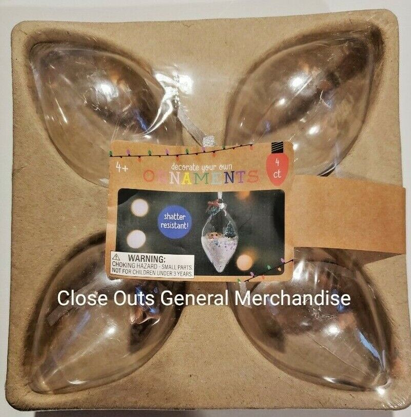 Set of 4pcs Decorate Your Own Tear Drop Ornaments Horizon Group
