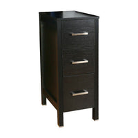 12" Black Small Bathroom Vanity Beside Cabinet 3 Drawers Shelf