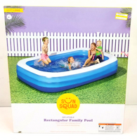 
              Sun Squad Large Rectangular 10 x 6 ft x 22" Inflatable Above Ground Pool Blue (3m x 1.8m x 55.8cm) Ages 6+
            