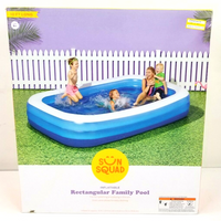 Sun Squad Large Rectangular 10 x 6 ft x 22" Inflatable Above Ground Pool Blue (3m x 1.8m x 55.8cm) Ages 6+