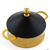 Pot chaud en acier inoxydable doré noir ( 2 Pcs )