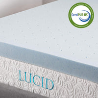 
              Lucid Housse en mousse de viscoélastique en gel et couvre-matelas Lucid avec fermeture à glissière
            