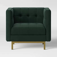 Cologne Tufted Track Armchair Emerald Green