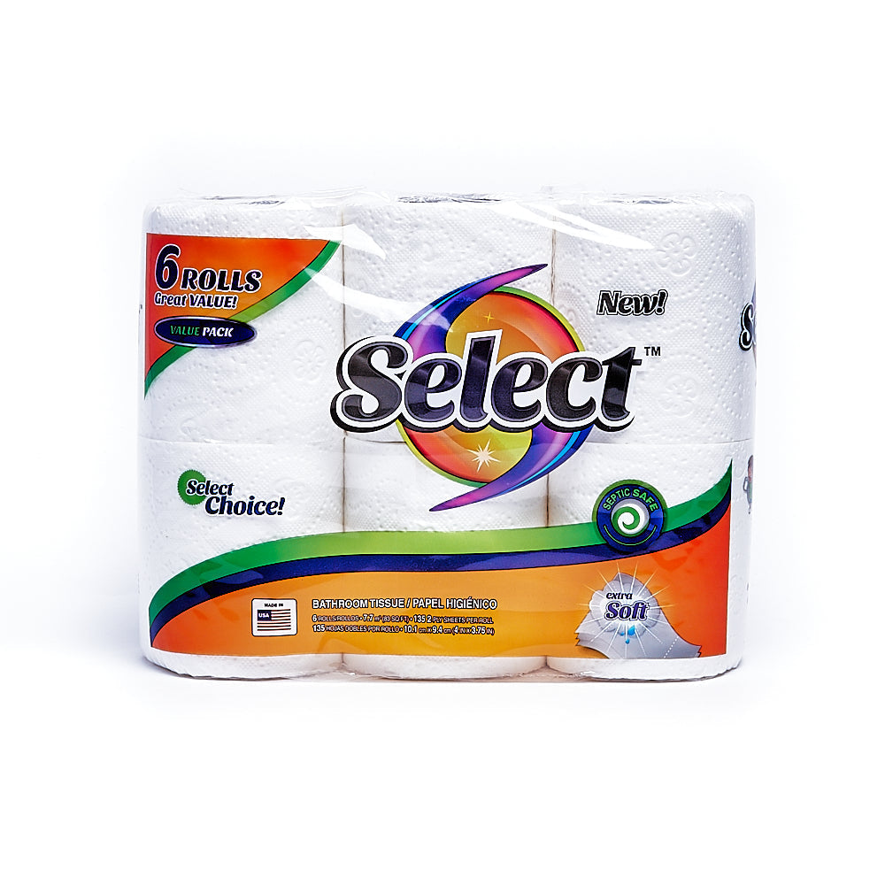 Bath Tissue 6 Roll Select 135Sht MOUA