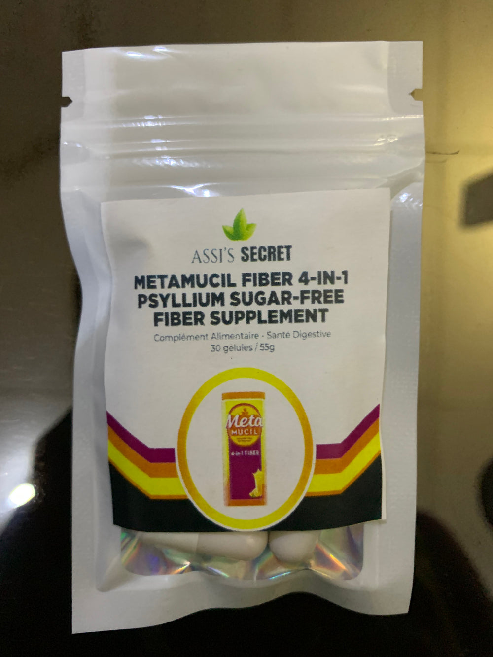 Assi’s Secret Metamucil Fiber 4-in-1 Psyllium Sugar Free Fiber Supplement 10ct