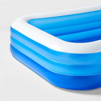 
              Sun Squad Large Rectangular 10 x 6 ft x 22" Inflatable Above Ground Pool Blue (3m x 1.8m x 55.8cm) Ages 6+
            