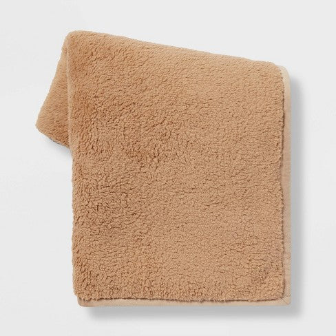 Solid Sherpa Throw Blanket Neutral - Threshold™