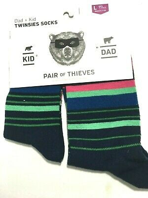 Pair of Thieves Twinsies Dad + Kid Casual Socks Red Blue Green M017