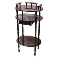
              3 étages table de coin [35.5 cm large - 35.5 cm diamètre - 28 cm haut] - CERISE FONCÉE
            