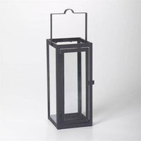 12" Marco Glass Metal Outdoor Lantern With Open Top Black - Smart Living