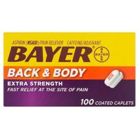 Bayer Aspirin Back & Body Extra Strength Coasser Caplets - 100 CT DLC: 07/23-MCI