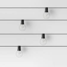 20ct Incandescent Outdoor String Lights G40 Clear Bulbs - Black Wire - Room Essentials